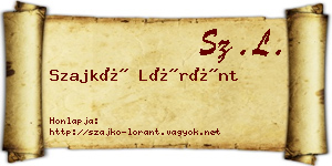 Szajkó Lóránt névjegykártya