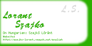 lorant szajko business card